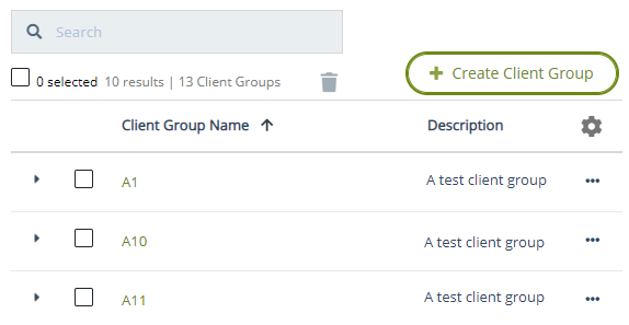 Client Groups List