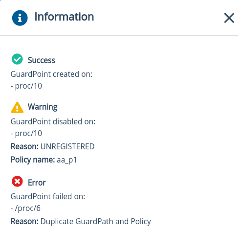 GuardPoint Status Information