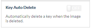 Key auto delete set to off