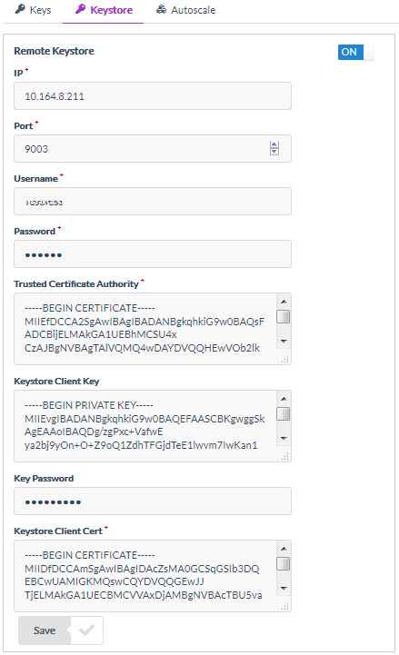 Remote Keystore details