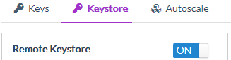 Remote keystore set to on