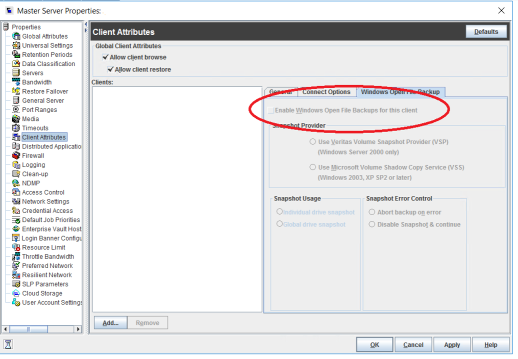 NetBackup Configuration