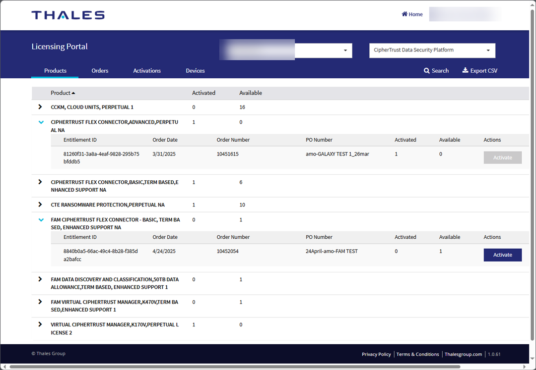 License details