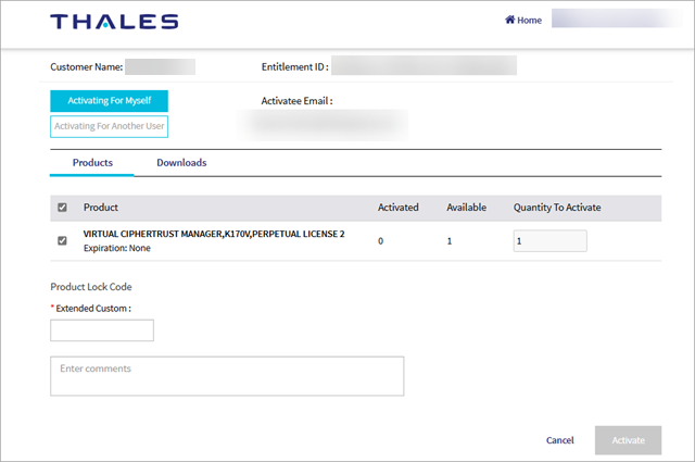 Lock Code field on license portal