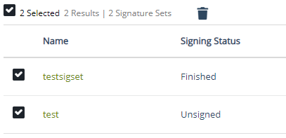 Delete Signature Sets