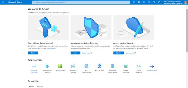 Azure Home Page