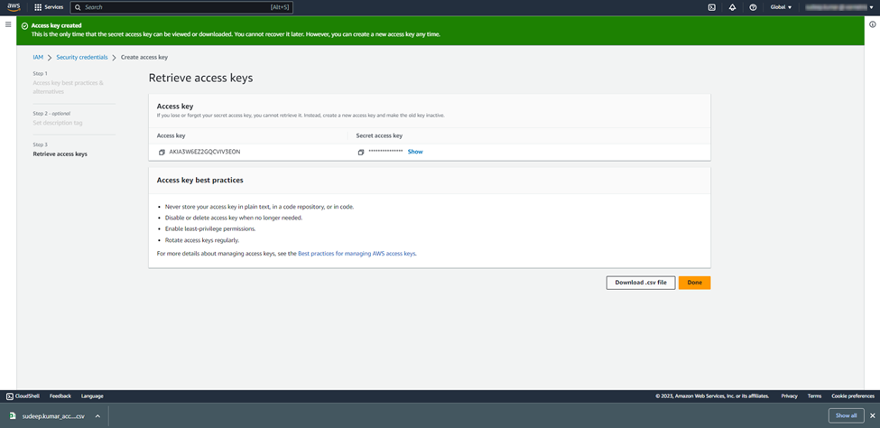 Download access key