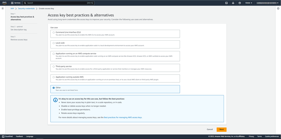 Access key best practices and alternatives