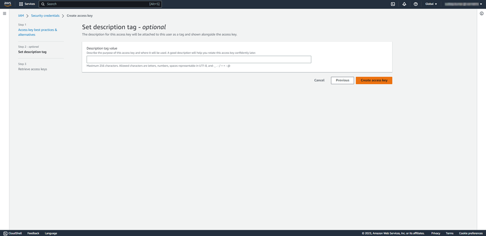Description for access key