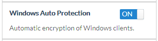 Windows autoprotection set to on