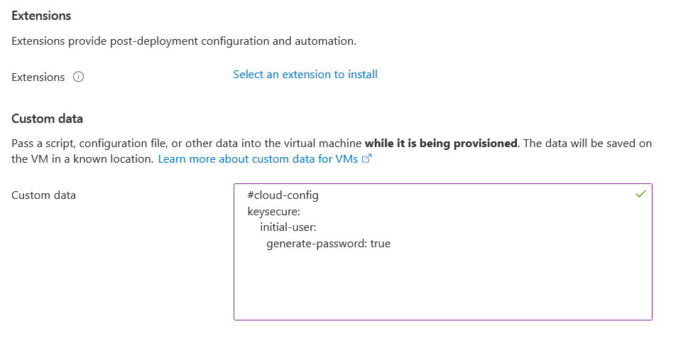 Paste in cloud-init configuration