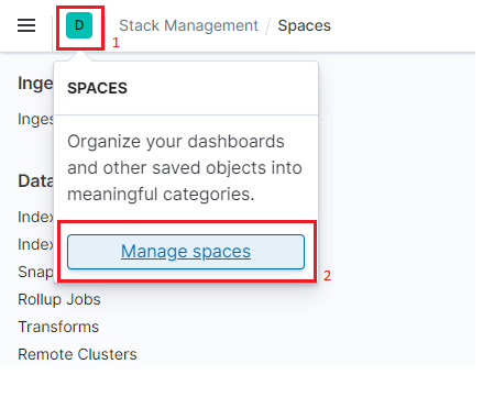 ELK spaces navigation