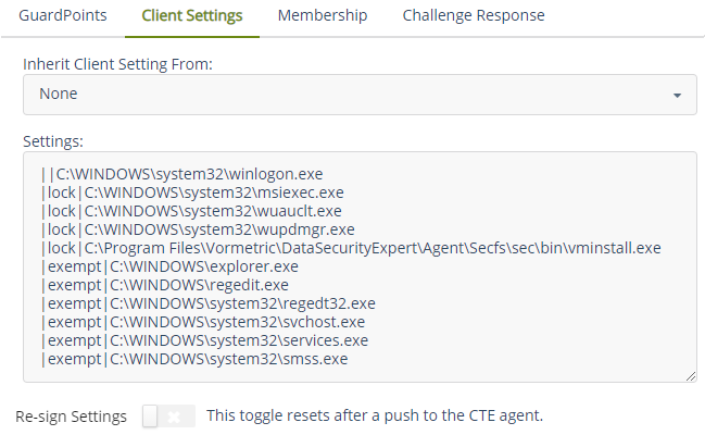 Windows Client Settings