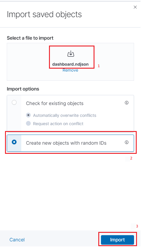 ELK dashboard import