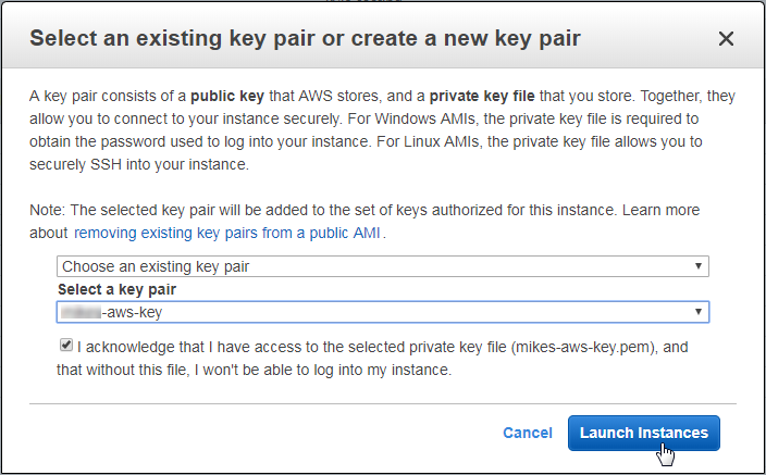 Key Pair Screen