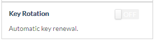Key rotation set to off
