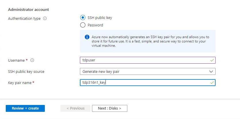 Authentication information for administrator account