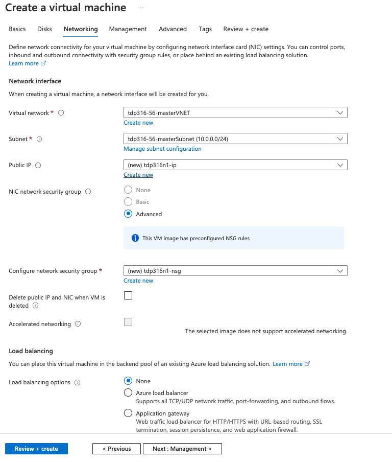 Networking config