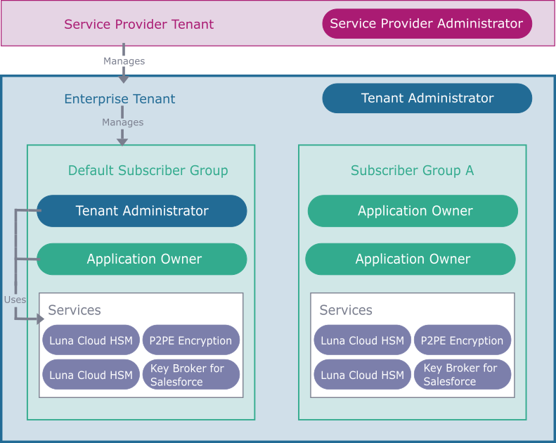 Diagram demonstrating DPoD platform user roles and access capabilities.