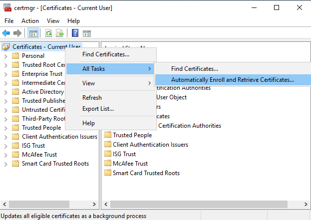 Automatically Enroll and Retrieve Key Recovery Agent Certificate