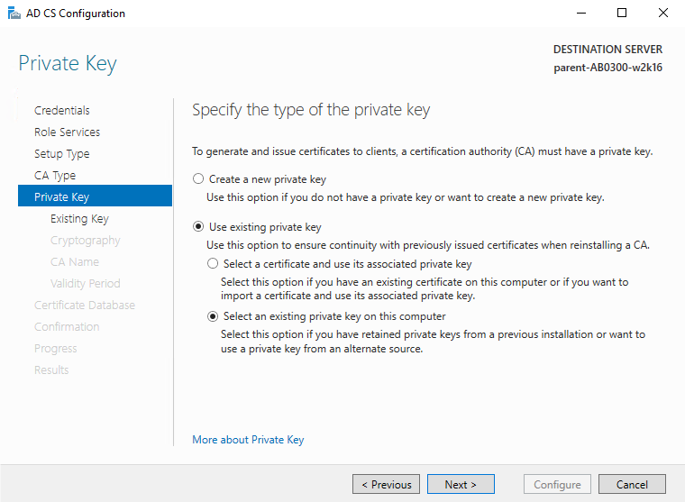 Private Key Type