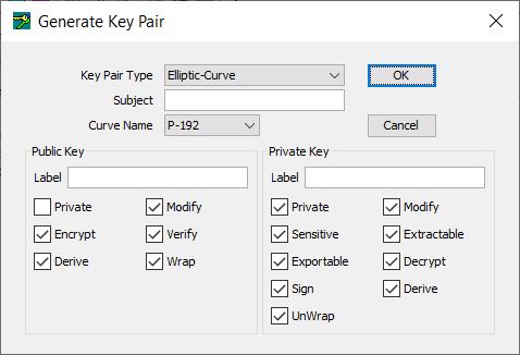 KMU Generating EC Key Pair