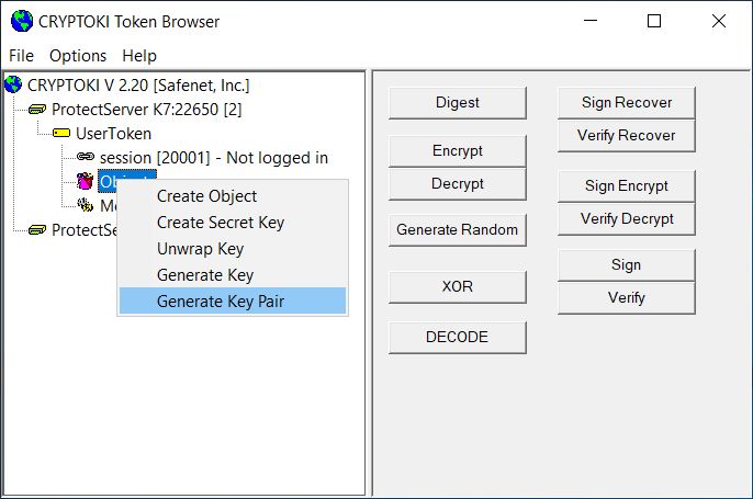 ctbrowse Generate Key Pair