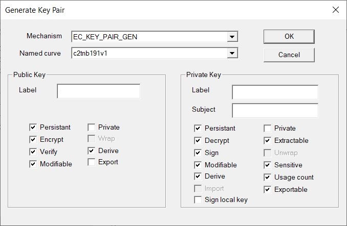 ctbrowse Generate EC Key Pair