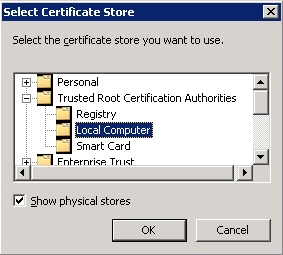 Selecting Certificate Store