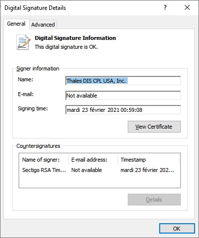 Signature Information