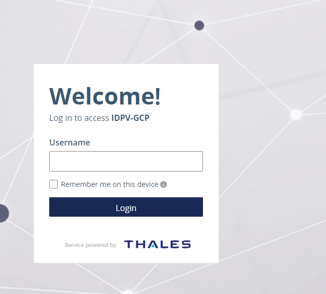 Welcome screen