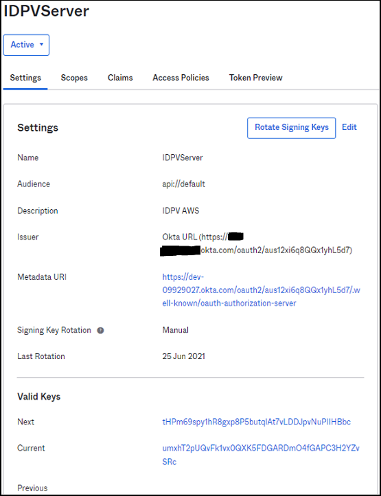 Authorization Server Settings