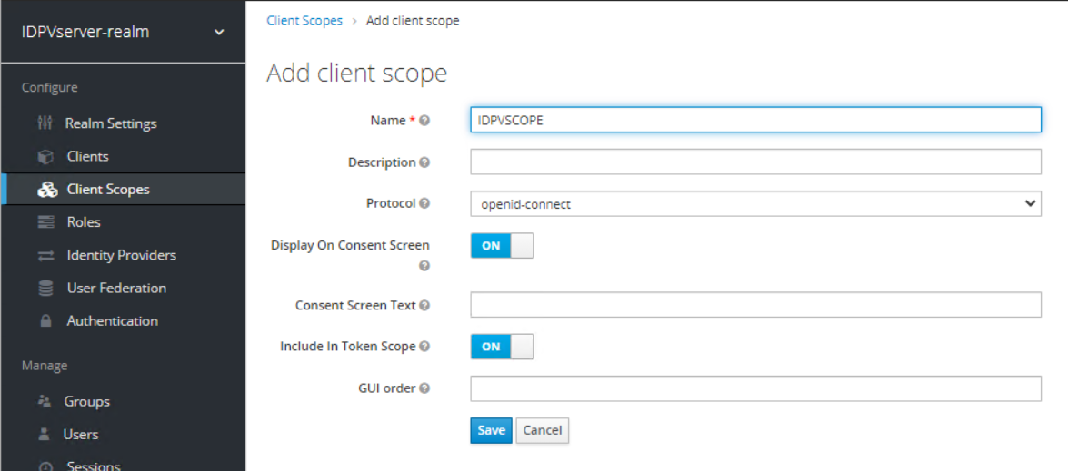 Add Client Scope