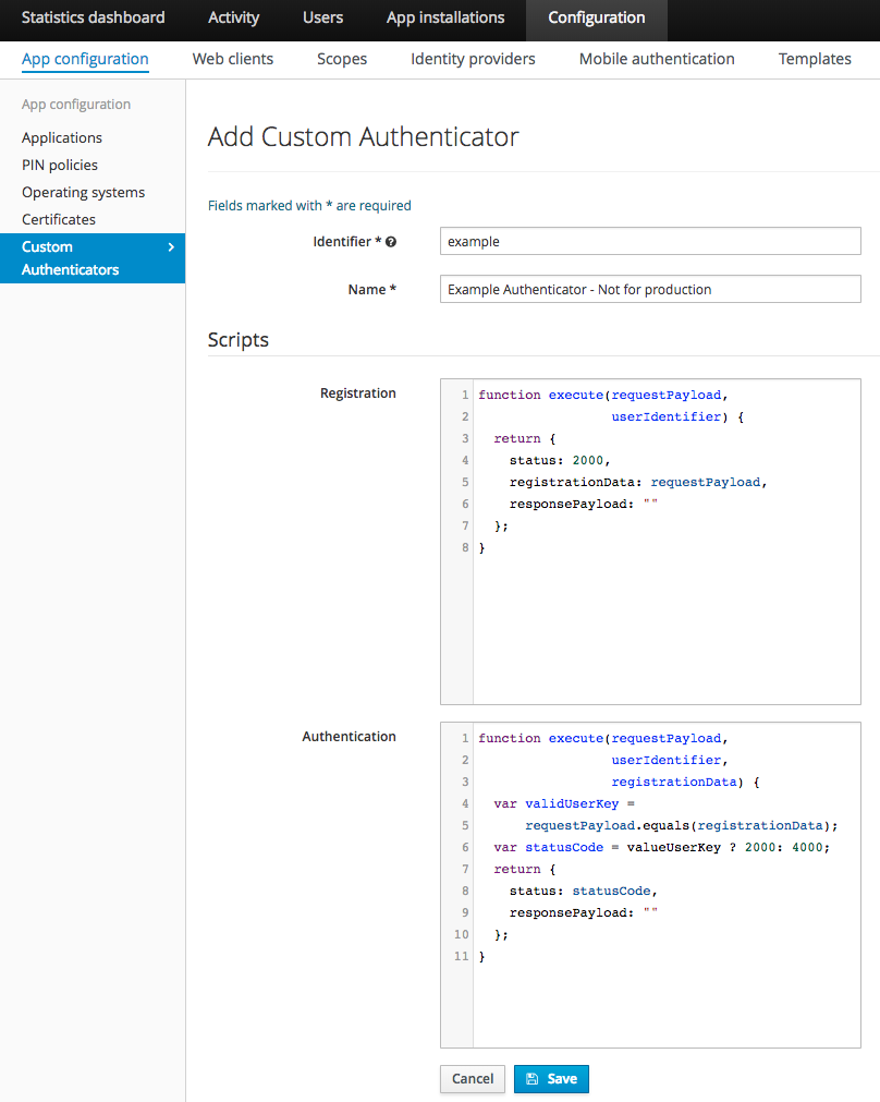 Custom Authenticator form