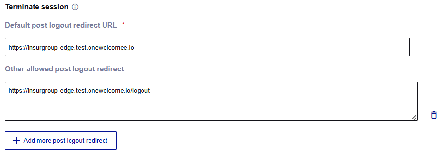 Add more post logout redirect URLs