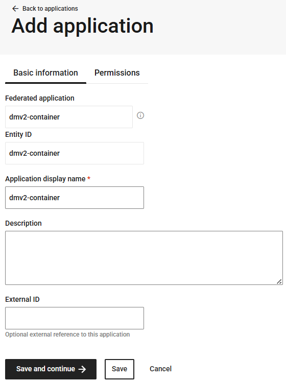 Add a federated application