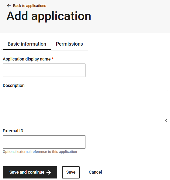Add a non-federated application