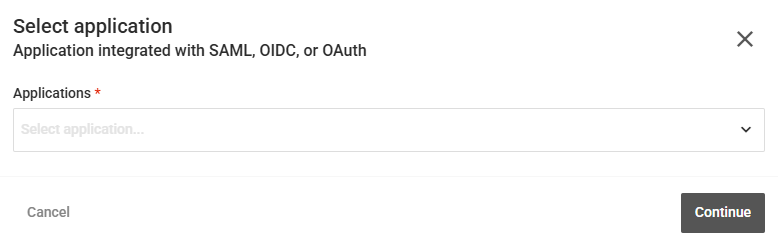 Select a federated application