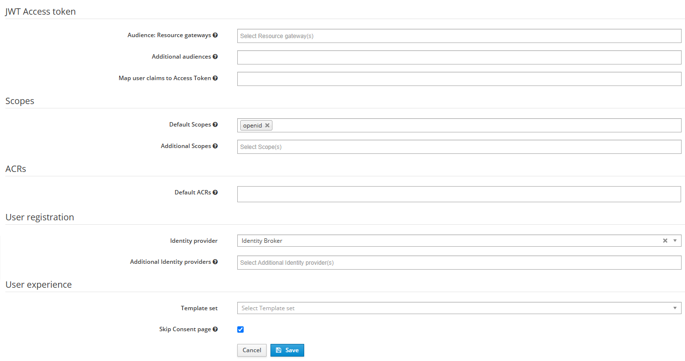 More web client screen settings