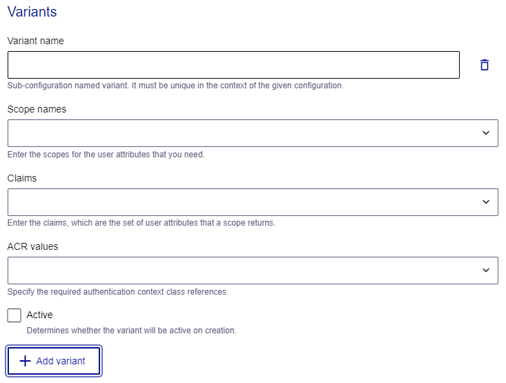 Add variant options