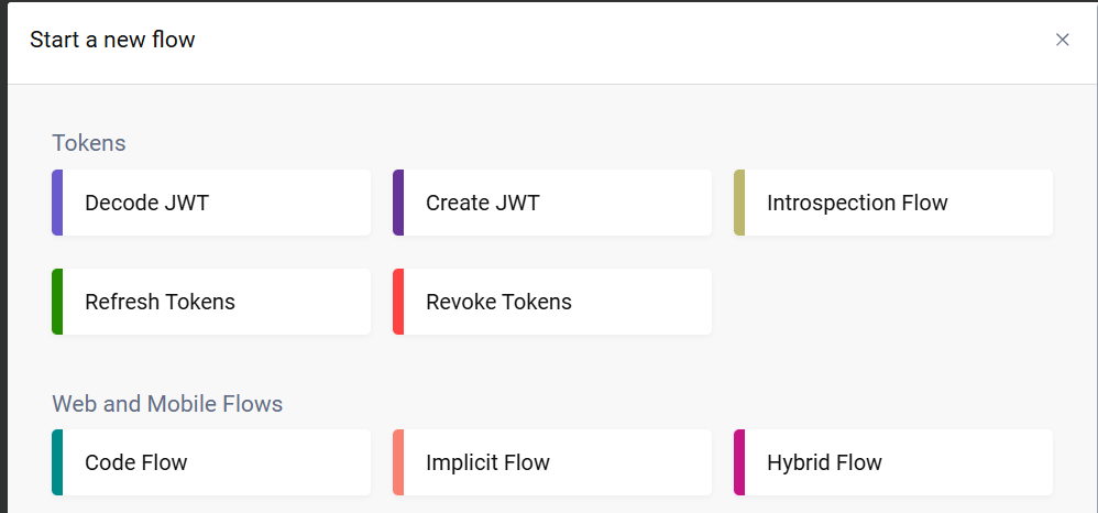 Start a new flow options