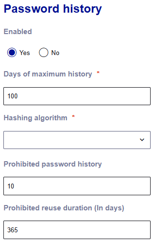 Password history