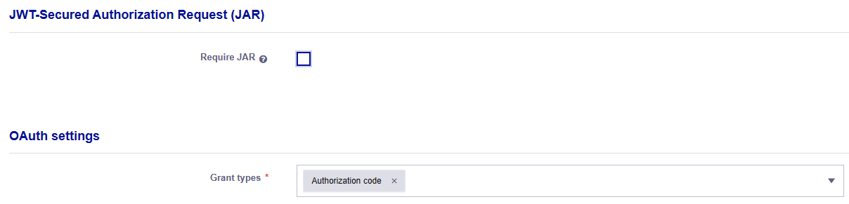 JWT-Secure Authorization Request (JAR) check box