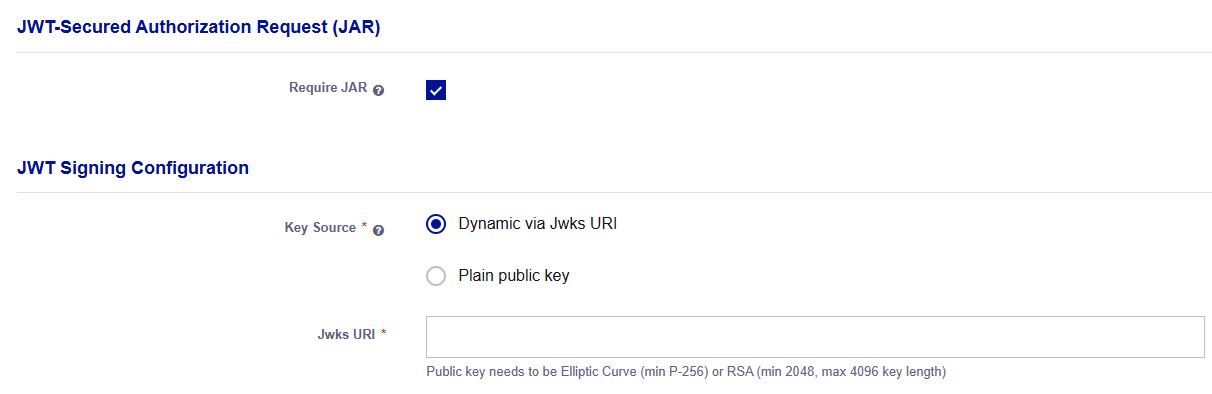 JWT Signing Configuration