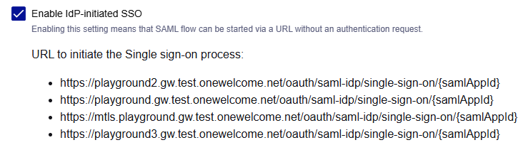 URLs to initiate SSO