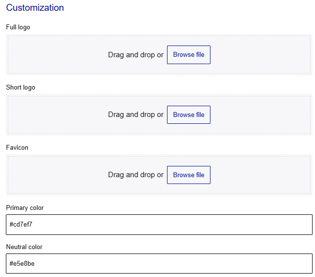 customize logos and colors