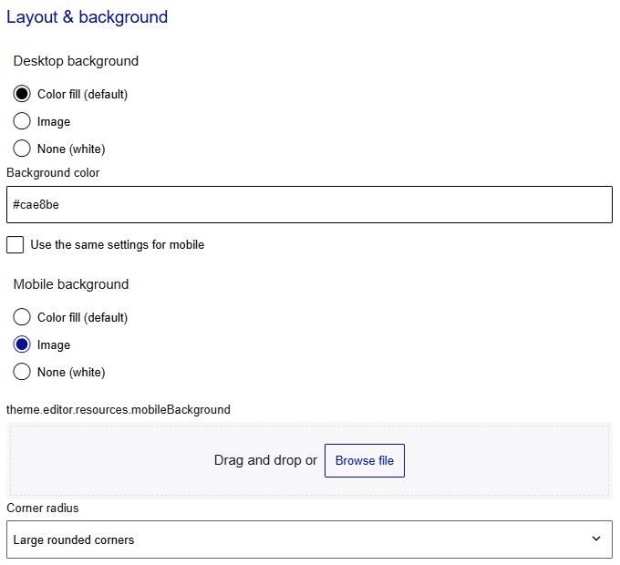 Customize the background and corner style