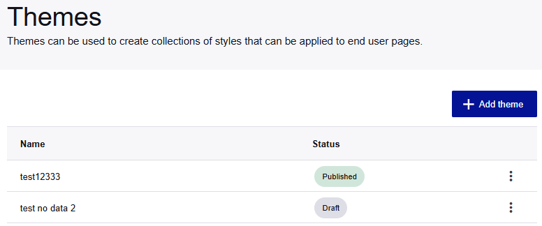 UI customization page