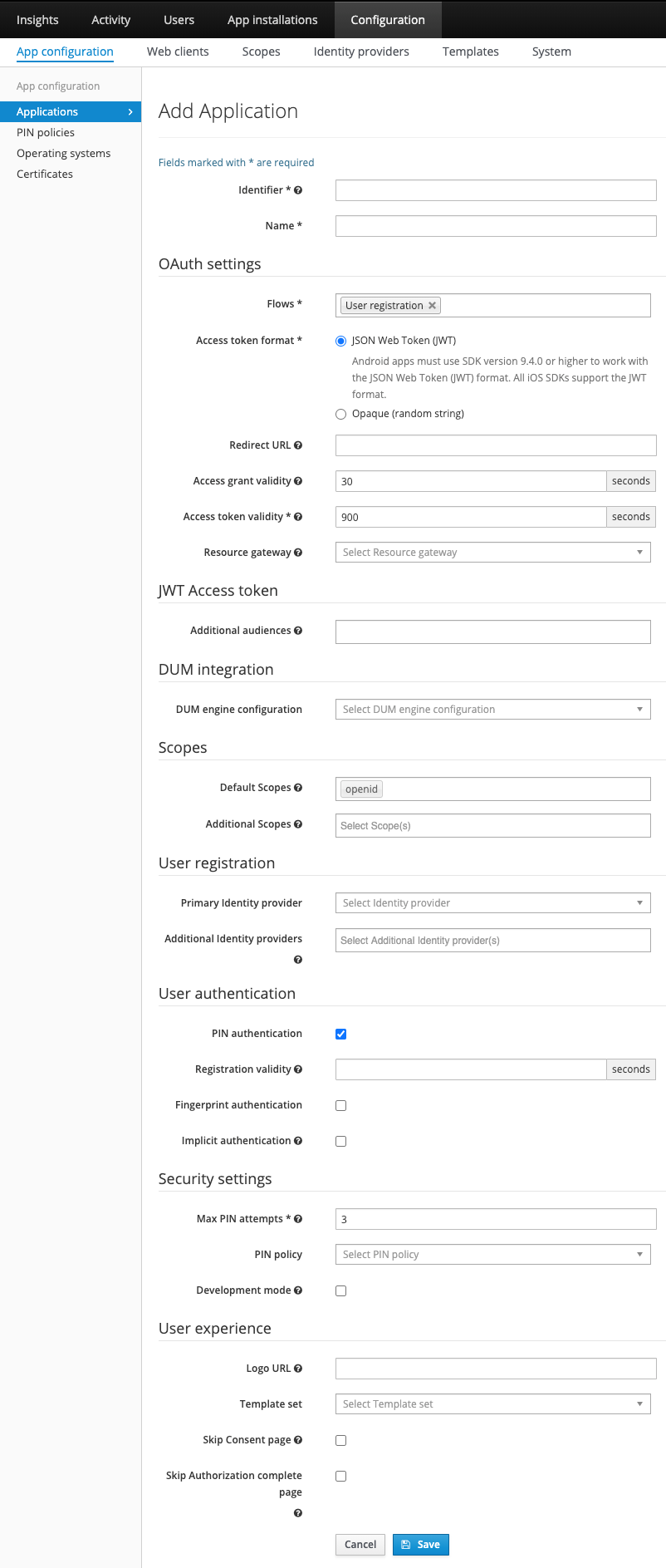 Create Application