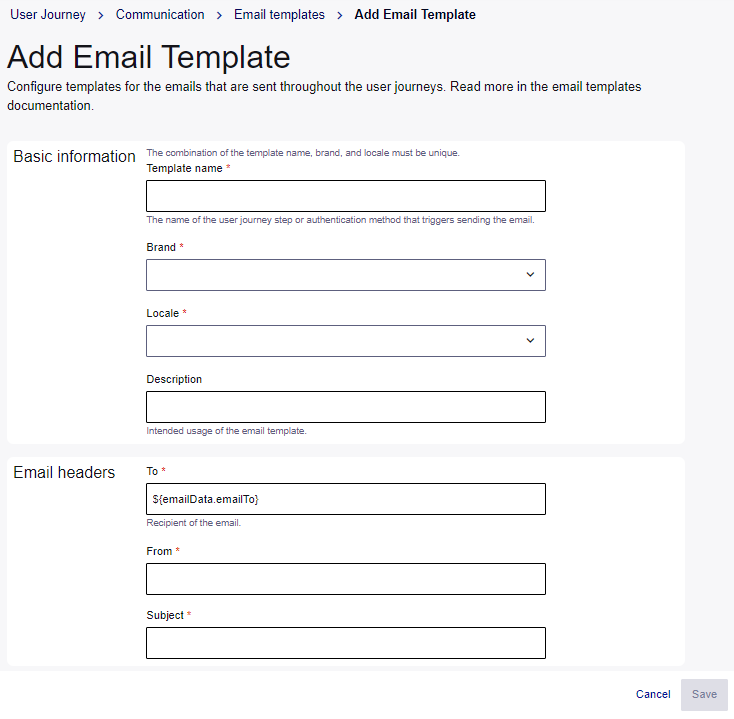 Add email template